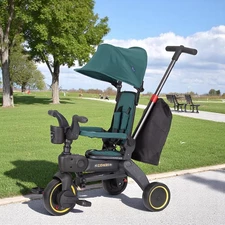 Велосипед с родительской ручкой Tilly Combi T-392 Green зеленый